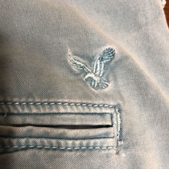 American Eagle Outfitters Light Blue Extreme Flex Slim Mens Shorts - Picture 3 of 7
